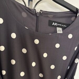 Anne Klein Black Dress with White Polka Dots